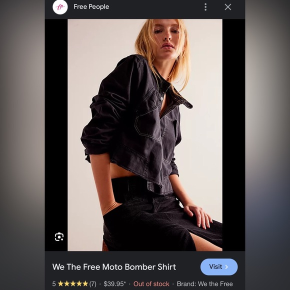 ISO: Free People We The Free Moto Bomber Shirt - Picture 3 of 5